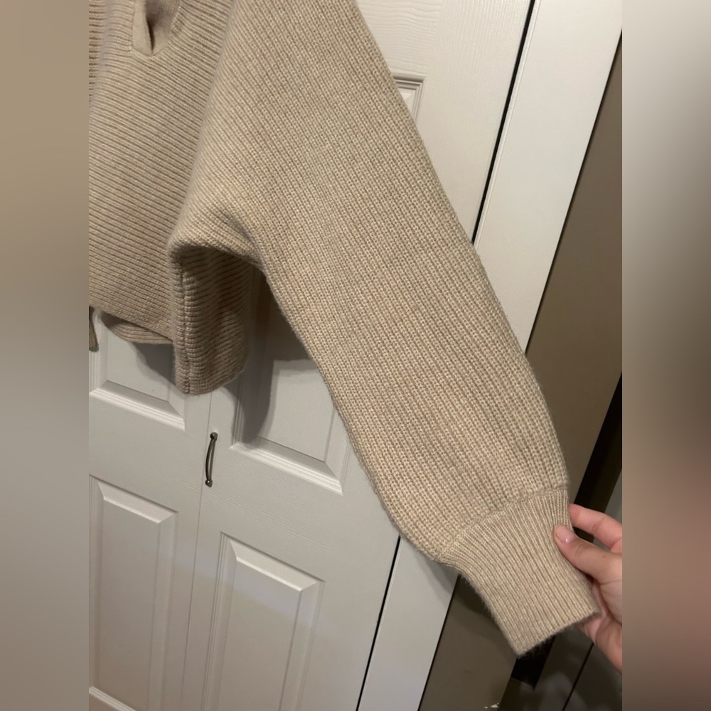NWOT Amazon.com Collared Beige Sweater - Picture 2 of 9